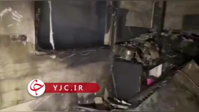  حریق ساختمان اداری در بزرگراه شهید ستاری + فیلم