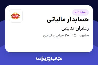  استخدام حسابدار مالیاتی در زعفران بدیعی