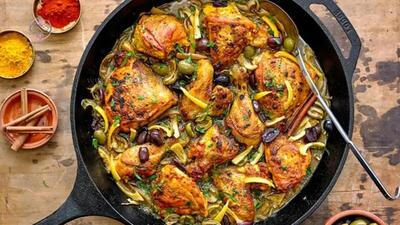  طرز تهیه مرغ مراکشی با زیتون