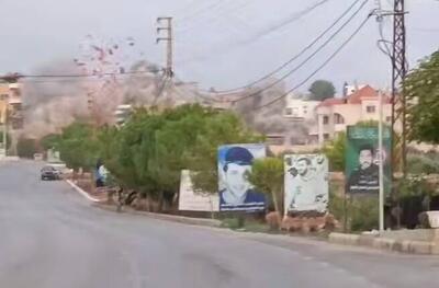  فیلم/ لحظه حمله هولناک صهیونیست‌‎ها به مناطق مسکونی جنوب لبنان