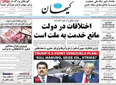  عکس/ صفحه نخست روزنامه های پنجشنبه ۱۵ آبان ۱۴۰۴
