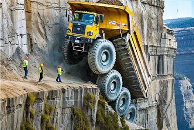  جا به جایی جانکاه؛ راننده کامیون لجوج انقدر بار زد تا چپه شد تو دره