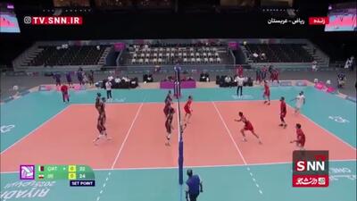  برتری ایران در ست اول والیبال ایران و قطر