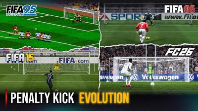  مقایسه تغییرات ضربات پنالتی از FIFA 95 تا FC 26