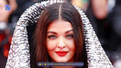  استایل آیشواریا رای با لباس جواهر دوزی شده در یک مراسم درخشید + عکس