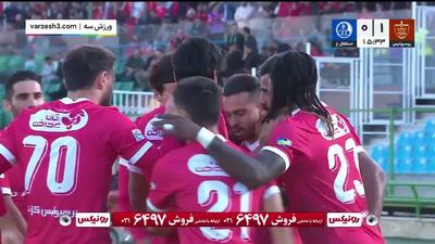  ببینید؛ گل اول پرسپولیس به استقلال خوزستان توسط سروش رفیعی دقیقه 16