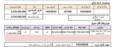  دعوتنامه وانت پراید ۱۵۱ ارتقاء یافته (GX)