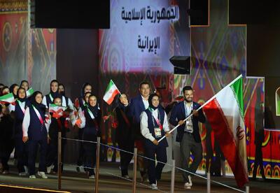  رژه کاروان ایران در بازی‌های کشورهای اسلامی+ ریاض