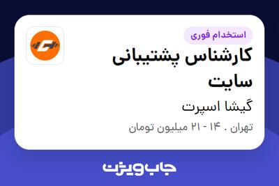  استخدام کارشناس پشتیبانی سایت در گیشا اسپرت