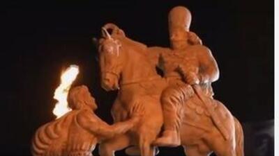  لحظه رونمایی از مجسمه «شاپور دوم»