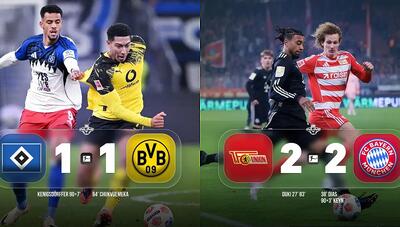  شوک بزرگ به بایرن و دورتموند در بوندس‌لیگا؛ تساوی در وقت‌های تلف‌شده