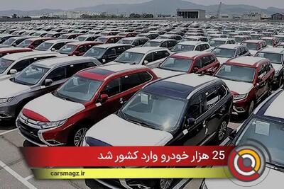  25 هزار خودرو وارد کشور شد + آبان 1404