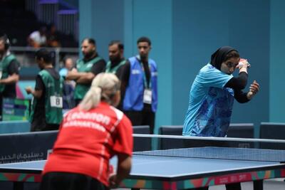  بازی‌های کشورهای اسلامی؛ پیروزی زنان پینگ‌پنگ ایران مقابل لبنان