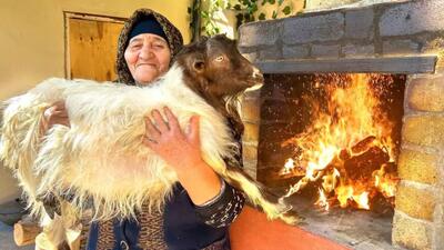  پخت غذای سنتی آذربایجان با گوشت بره - بوگلاما! | زندگی روستایی