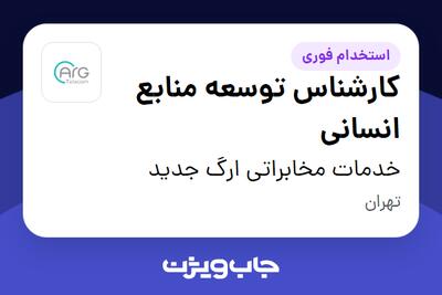  استخدام کارشناس توسعه منابع انسانی - آقا در خدمات مخابراتی ارگ جدید