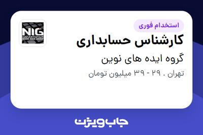  استخدام کارشناس حسابداری - خانم در گروه ایده های نوین