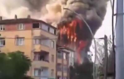  فیلم/ آتش سوزی مرگبار در انبار لوازم آرایشی در ترکیه