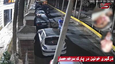  فیلم لحظه حمله 4 مرد قمه کش به پراید نقره ای رنگ در پارک جنگلی سرخه حصار