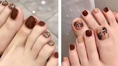  طراحی ناخن پا به سبک پاییزی؛ شیک‌ ترین مدل‌ های ساده و جذاب دخترانه