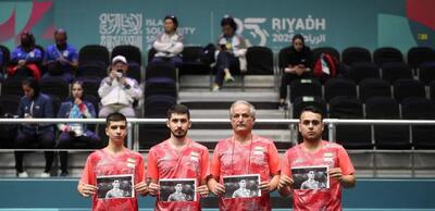  ادای احترام پینگ‌پنگ‌بازان ایران به صابر کاظمی