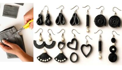  طرز ساخت گوشواره با شلوار جین