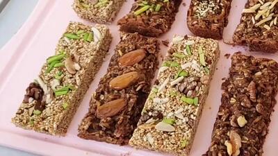  طرز تهیه کنجد بار ترد و رژیمی مناسب برای کودکان و ورزشکاران !