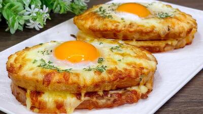  آموزش صبحانه ی جدید و سریع با نان سوسیس و پنیر
