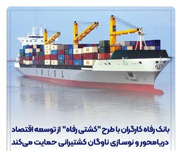  بانک رفاه کارگران با طرح  کشتی رفاه  از توسعه اقتصاد دریامحور و نوسازی ناوگان کشتیرانی حمایت می‌‌کند - سایت خبری اقتصاد پویا