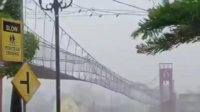  طوفان پل معلق معروف فیلیپین را به لرزه انداخت