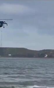  سقوط بالگرد روسیه در ساحل خزر + فیلم