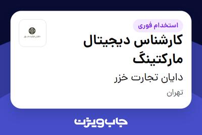  استخدام کارشناس دیجیتال مارکتینگ در دایان تجارت خزر