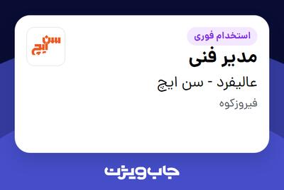  استخدام مدیر فنی - آقا در عالیفرد - سن ایچ