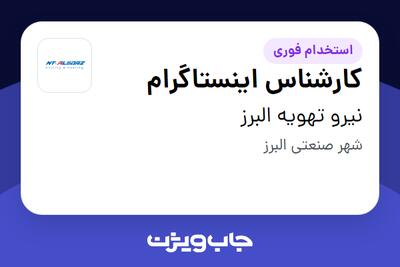  استخدام کارشناس اینستاگرام در نیرو تهویه البرز