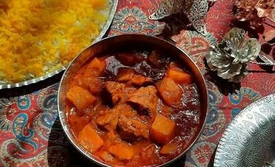  ناهار: خورش کدو حلوایی و آلو بخارا؛ جشنی از رنگ و طعم پاییزی!