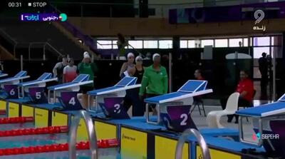  تصاویر پخش زنده شنای زنان از شبکه ورزش!