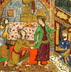  نقاشی ۴۰۰ سالۀ «یوسف و زلیخا» در یک کتاب ایرانی