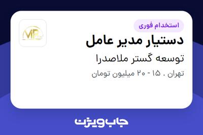  استخدام دستیار مدیر عامل - خانم در توسعه گستر ملاصدرا