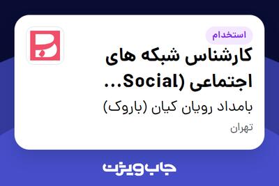  استخدام کارشناس شبکه های اجتماعی (Social Media) در بامداد رویان کیان (باروک)