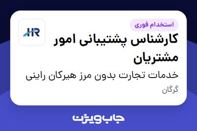  استخدام کارشناس پشتیبانی امور مشتریان در خدمات تجارت بدون مرز هیرکان راینی