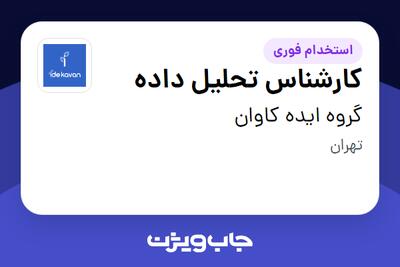  استخدام کارشناس تحلیل داده در گروه ایده کاوان