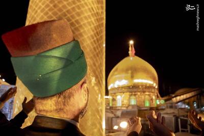  غبارروبی گنبد نورانی حرم سیدالشهدا(ع)