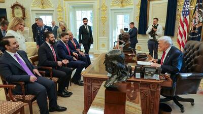  عکس/ نحوه نشستن جولانی در برابر ترامپ در کاخ سفید!