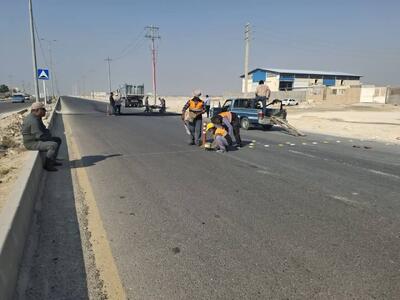  علائم هشداردهنده و سرعت‌کاه در بلوار وفاق کنگان نصب شد