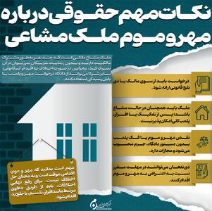  اینفوگرافیک | نکات مهم حقوقی درباره مهروموم ملک مشاعی