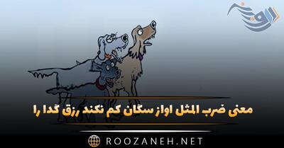  معنی ضرب المثل آواز سگان کم نکند رزق گدا را + توضیح و حکایت
