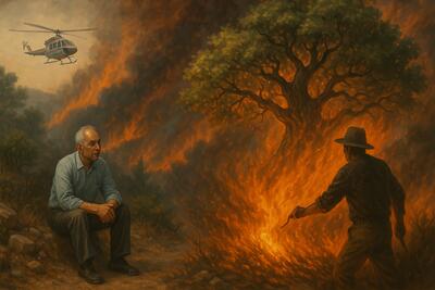  زاگرس میان وعده و آتش؛ مسئولان منتظر بالگرد، سودجویان مشغول شعله‌افروزی