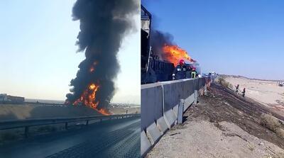  تصاویر انفجار تانکر سوخت در یزد