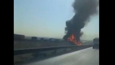  انفجار تانکر سوخت در جاده فرودگاه یزد