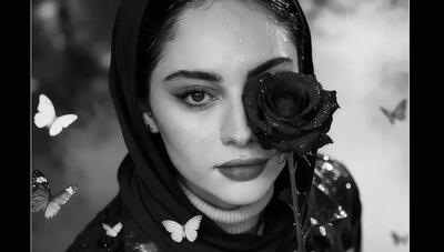  ترلان پروانه با تاج گل رز زرشکی در فوتوشوت جدید/ تصاویر فانتزی بازیگر «بامداد خمار» با هوش مصنوعی!‌ (عکس)