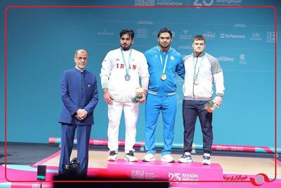  مراسم توزیع مدال دوضرب وزنه برداری مردان در دسته ۱۱۰ کیلوگرم با حضور محمود خسروی وفا رییس کمیته ملی المپیک ایران